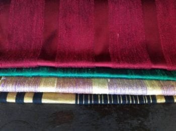 Four pure silk wraps all hand wocen from Thailand